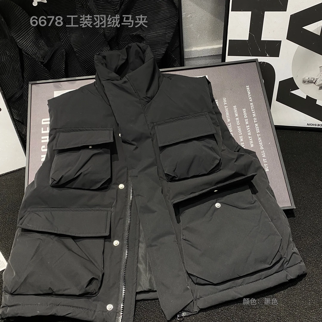 潮牌中大童到亲子羽绒马夹2024冬季新款加厚宽松休闲马甲外套6678
