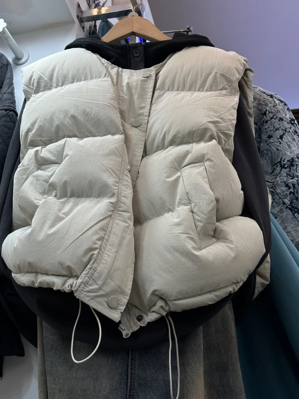 （蓓蓓姐）2024冬季韩系简约百搭时尚潮流加厚保暖圆领马甲