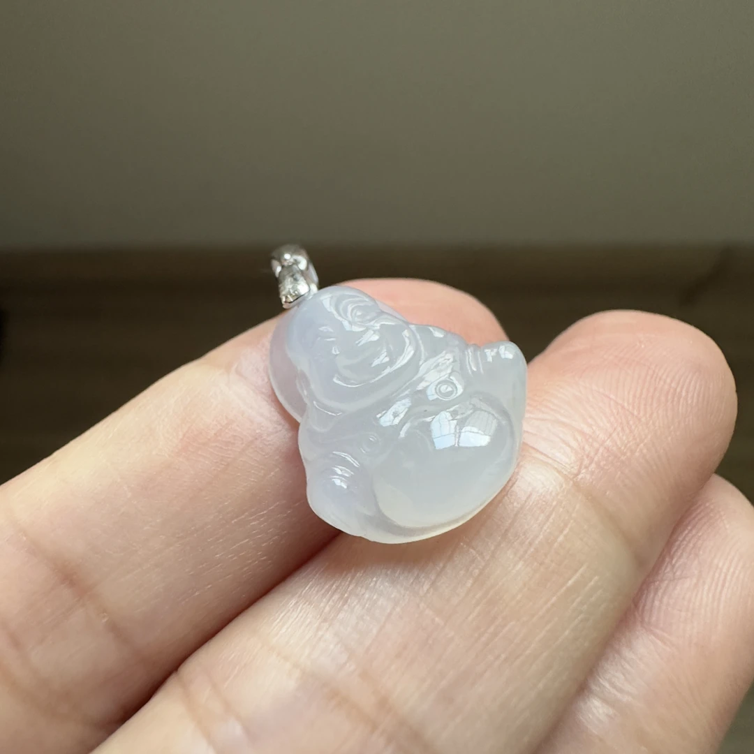 天然缅甸翡翠 佛公挂件 尺寸16.5*15.1*5.2