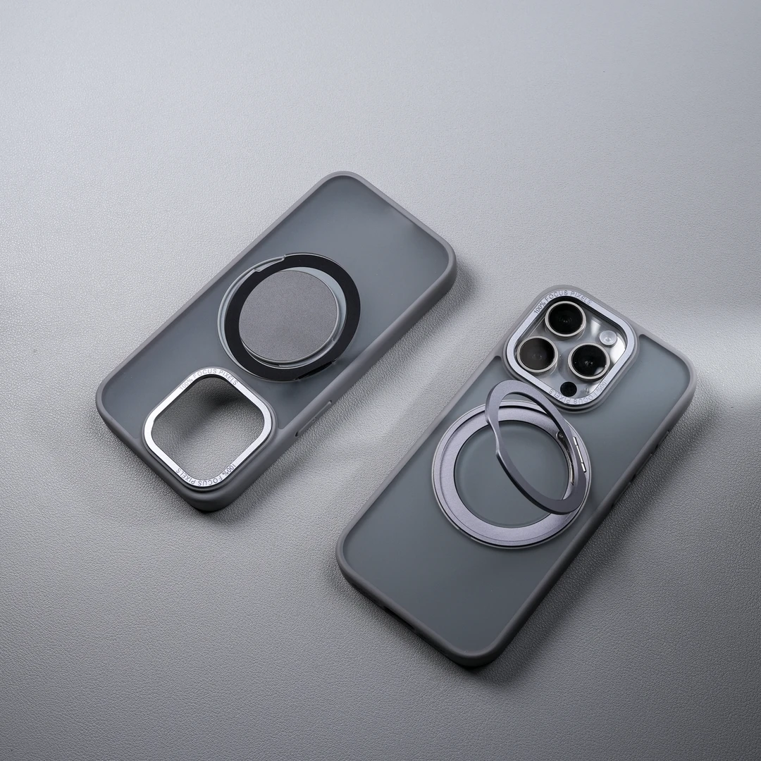 肤感磨砂旋转支架15promax手机壳iPhone14pro苹果磁吸高能感13