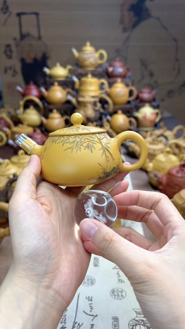 【闪购商品】紫砂茶壶节节高升竹叶壶