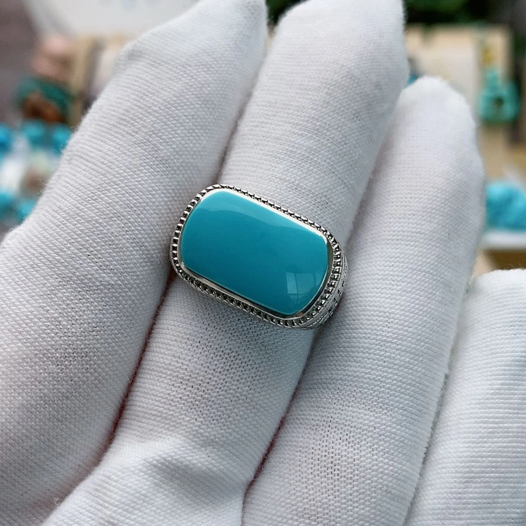 绿松石珠宝奇石银S925镶嵌