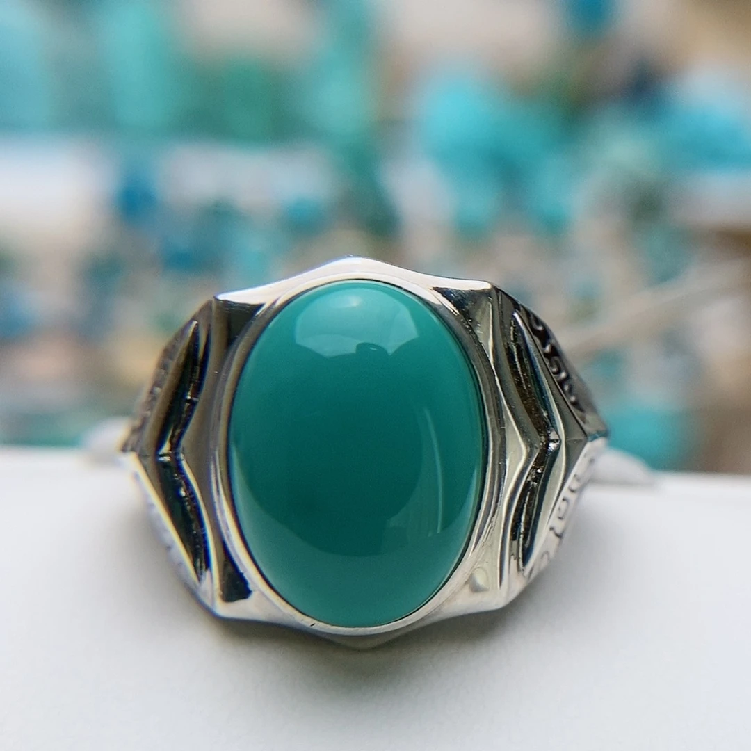 绿松石珠宝奇石银S925镶嵌