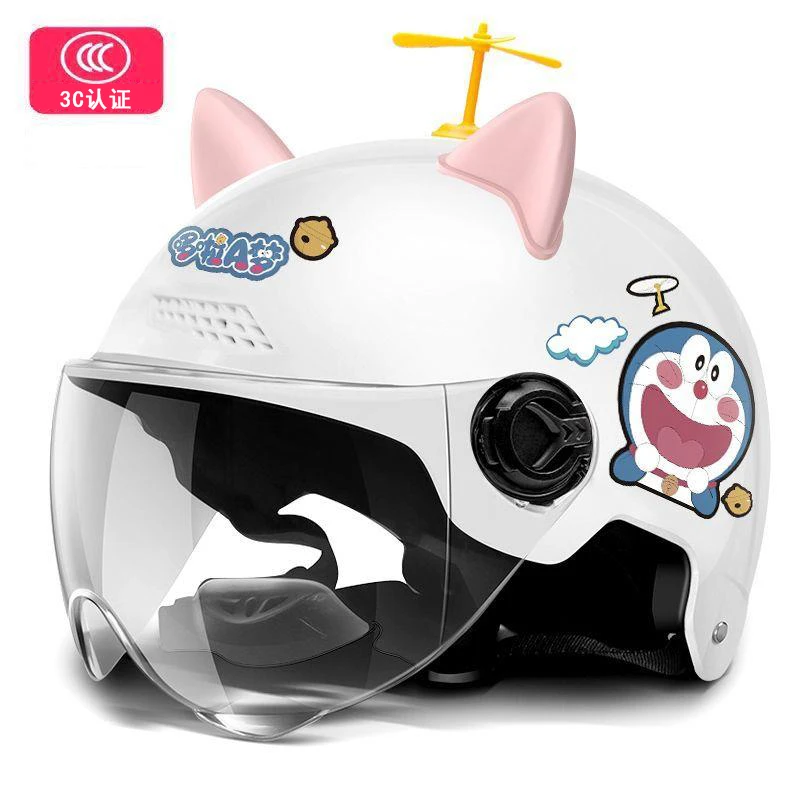3C认证头盔电动车四季通用摩托车头盔可爱卡通安全帽夏女款头盔男