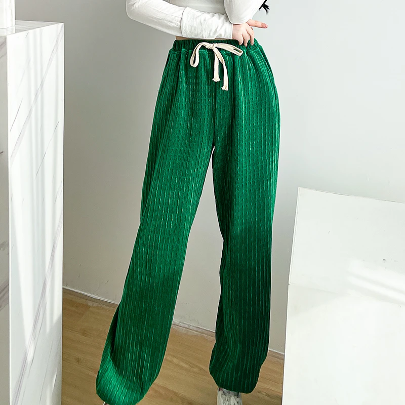 太极裤女加厚秋冬款太极服练功服男武术服保暖灯笼裤武术裤树皮绒