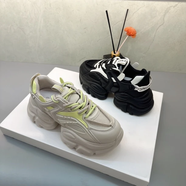 24新款秋冬必备老爹鞋休闲老爹鞋时尚百搭真皮厚底系带潮流ins