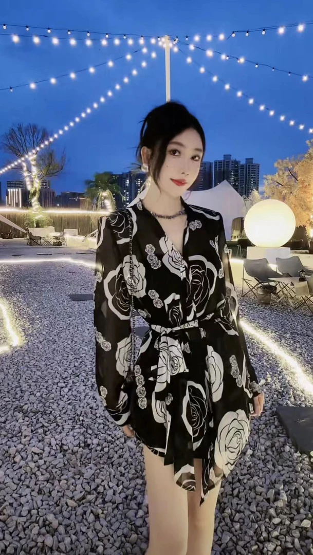 【沈百万】印花长袖衬衫女夏季2025年新款时尚洋气减龄休闲套装