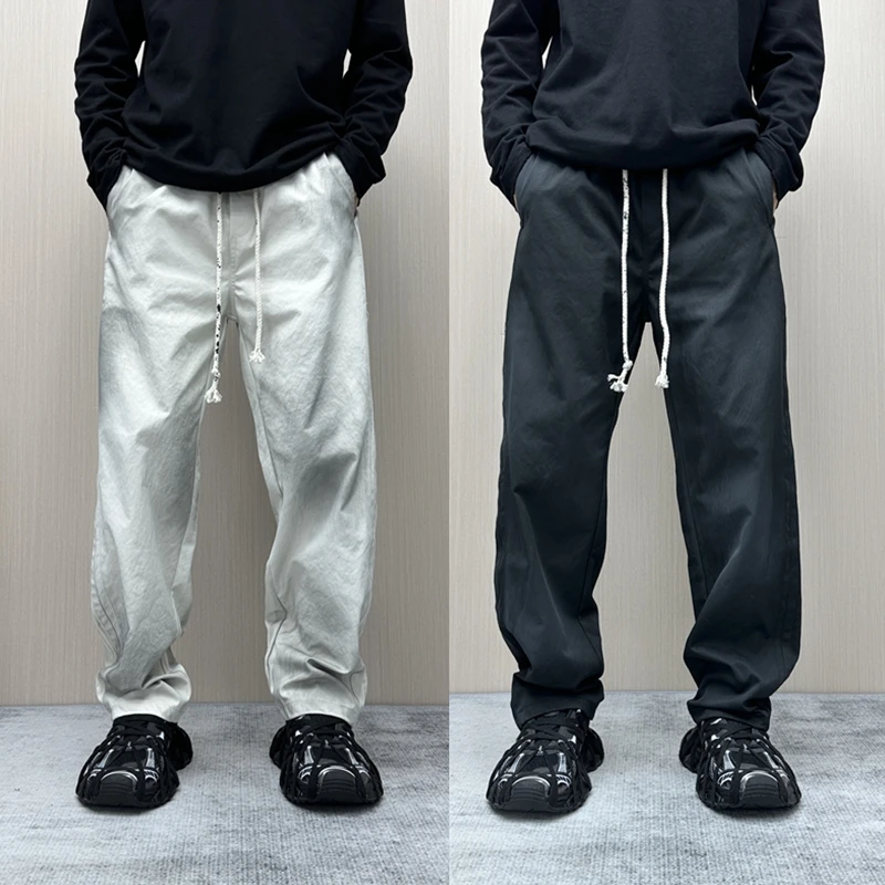 昊Studio秋季新品美式潮牌脏脏裤宽松高街直筒裤男日系小众休闲裤