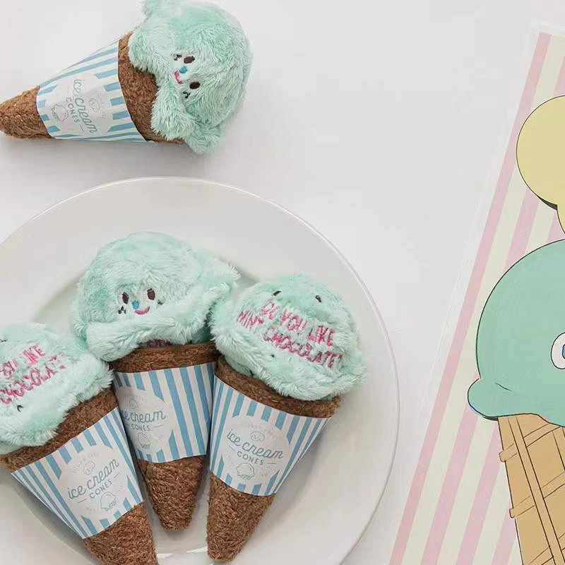 ins风冰激凌宠物狗狗嗅食发声藏食找食玩具响纸互动解闷毛绒玩具