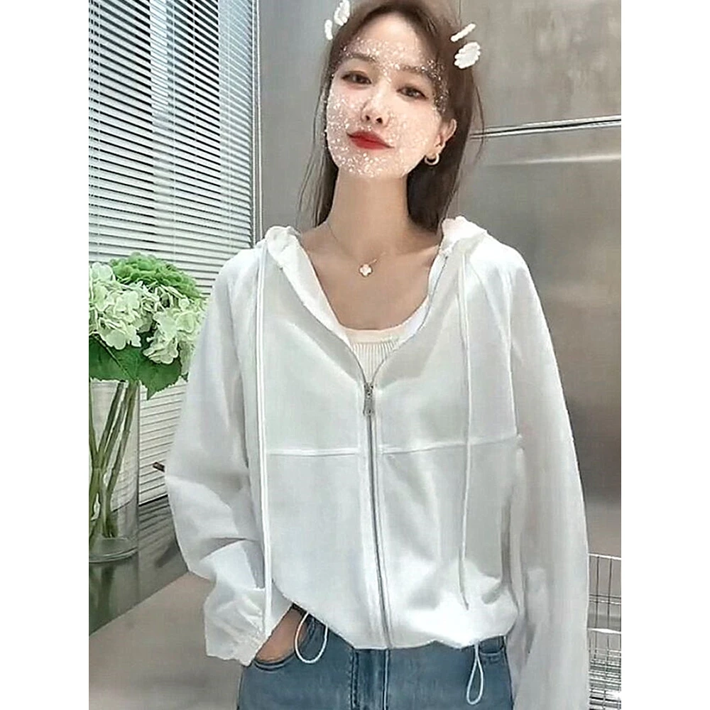 连帽宽松短款服外套女2024春夏新款显瘦小个子薄款衣潮春秋时尚