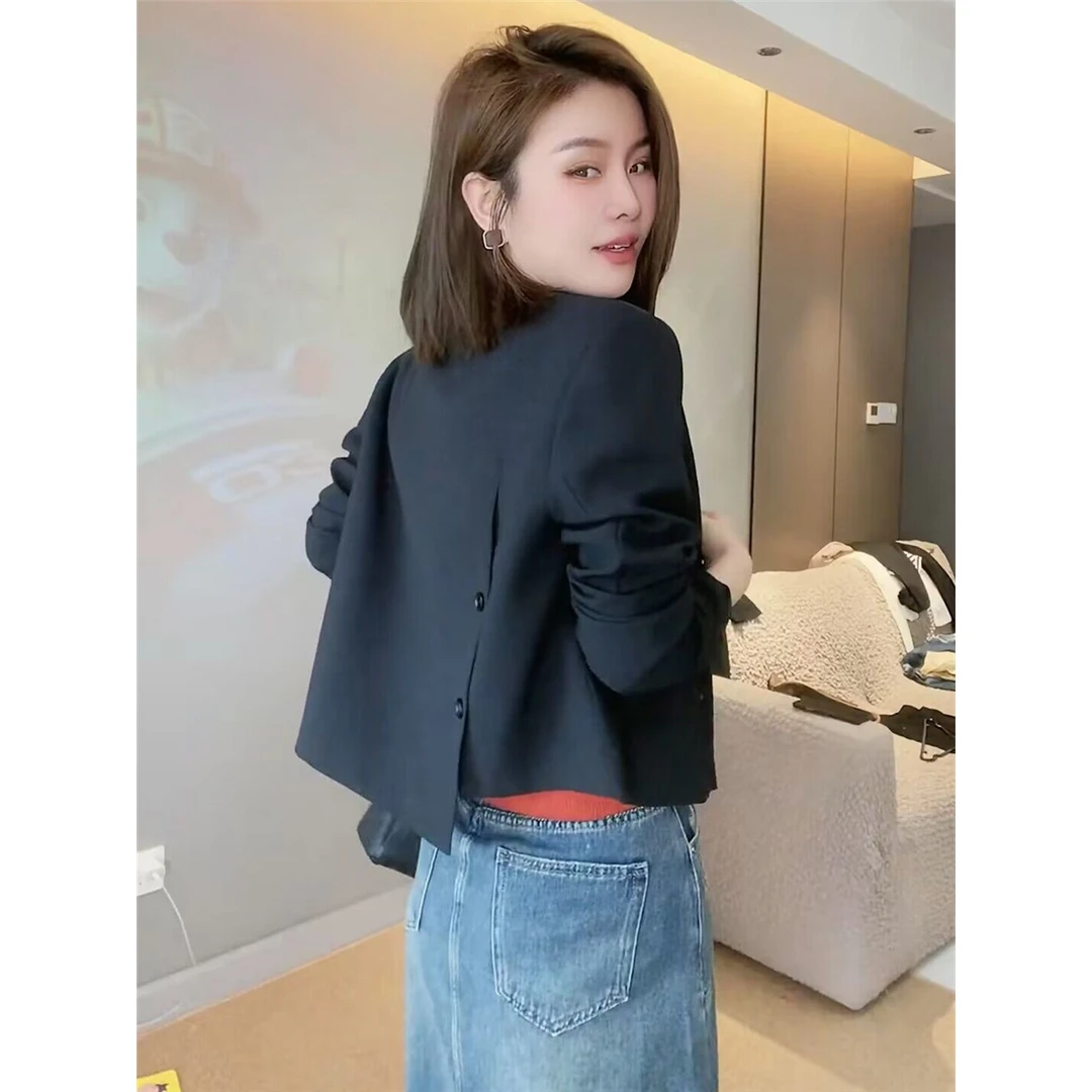 小西装外套女短款2024春秋装新款休闲宽松高级设计感小众西服上衣
