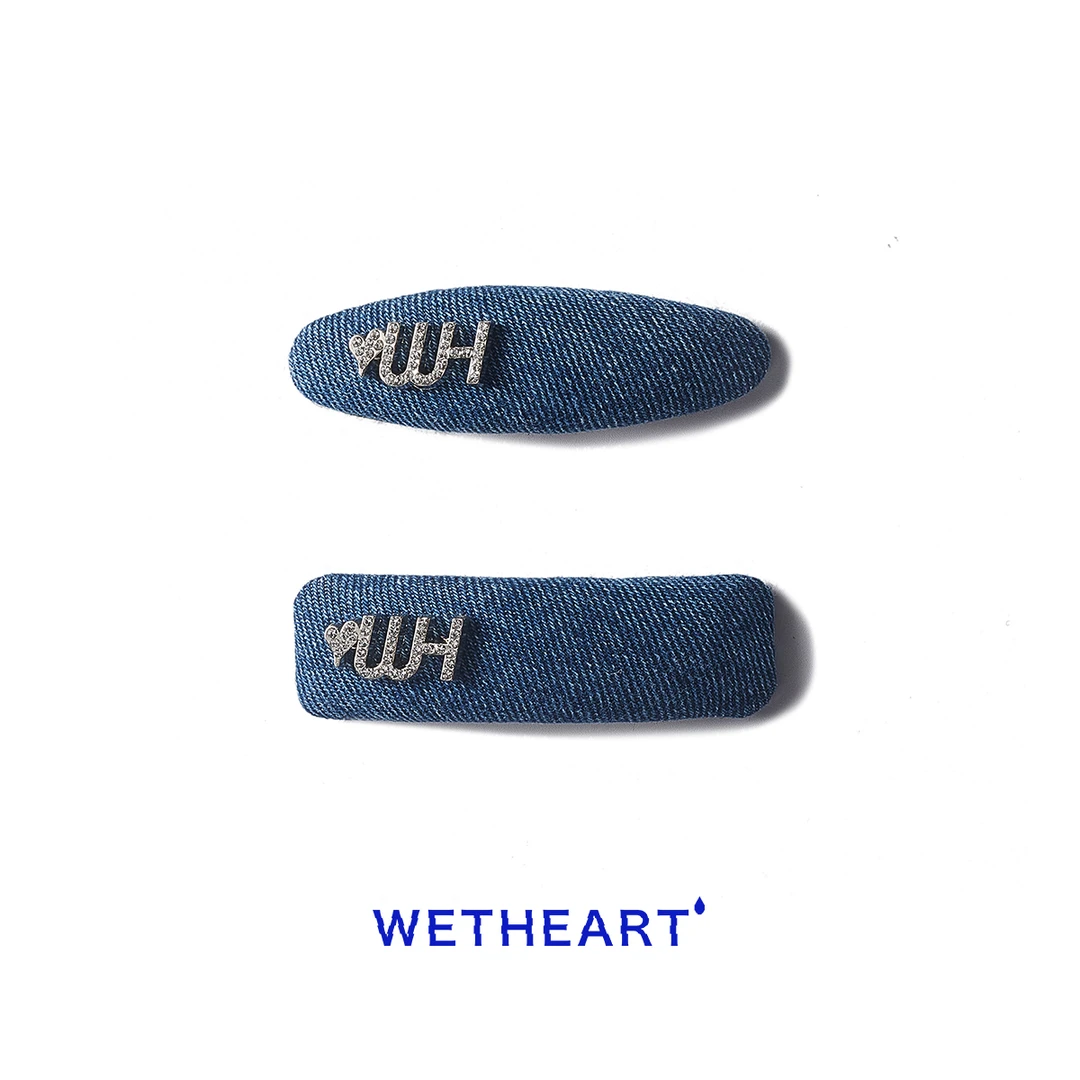 WET HEART小众设计简约ins牛仔蓝气质百搭时尚刘海小夹子头饰发饰