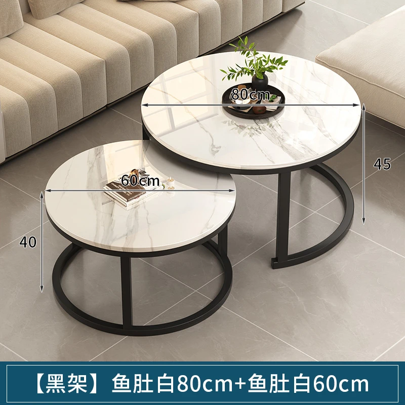 小茶几双层小户型客厅家用轻奢现代简约岩板玻璃意式大气网红桌
