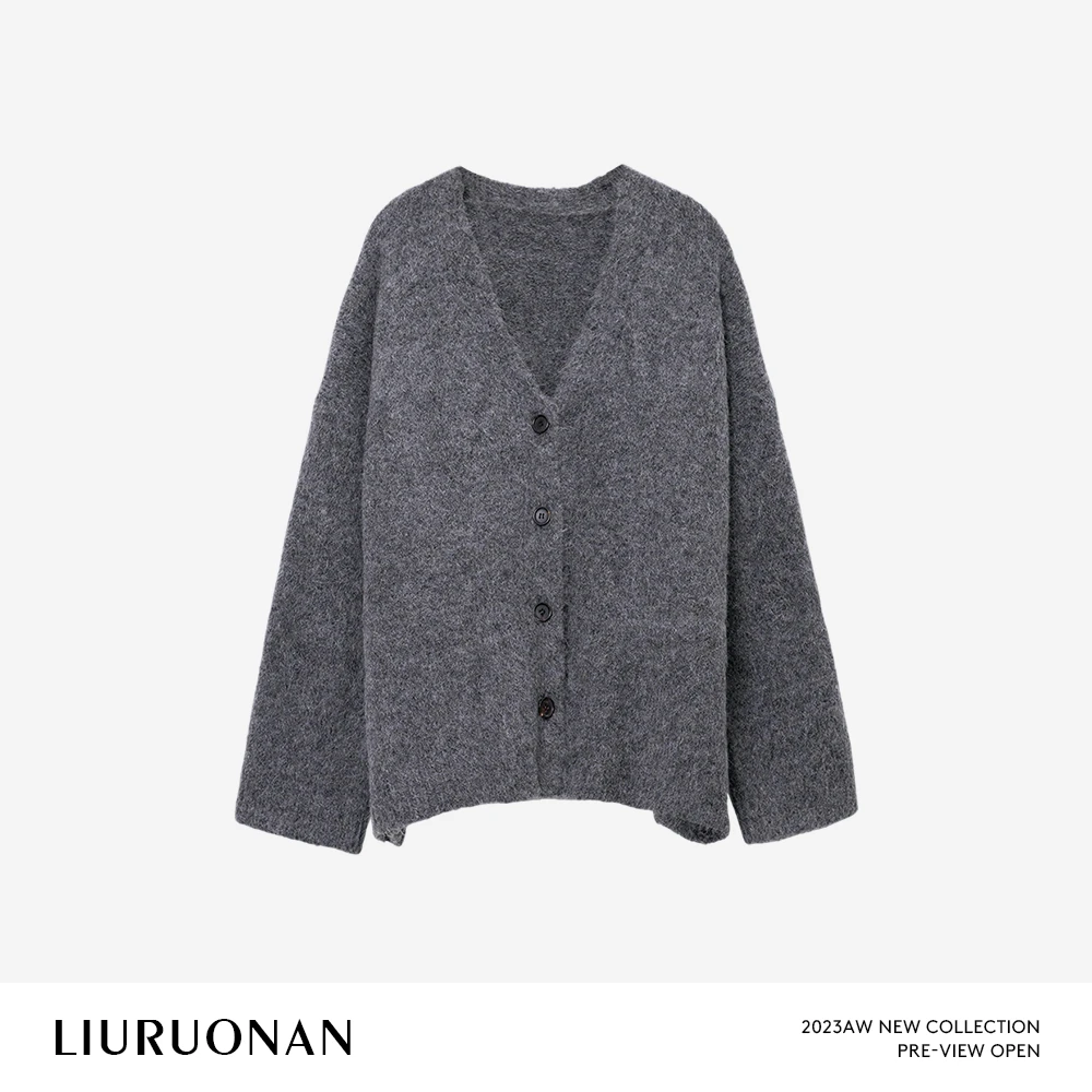 LIURUONAN 24AW 【岛屿来信】V领开衫毛针织衫冬保暖长袖毛衣