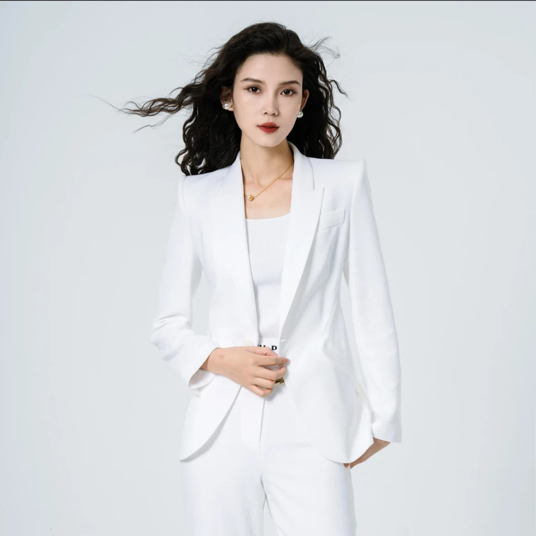 AMASS/阿玛施时尚气质商务修身翻领单扣通勤女士西装外套5400809