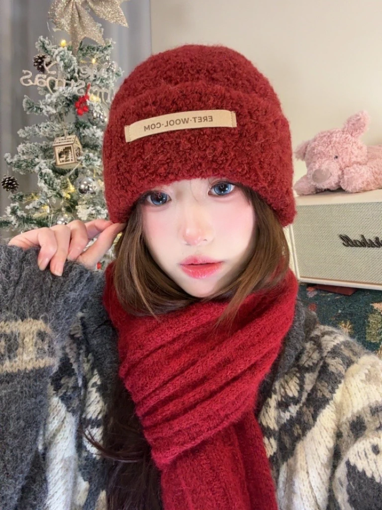 糯糯大福|新品韩版氛围感针织帽女秋冬保暖大头围可戴毛线帽防寒