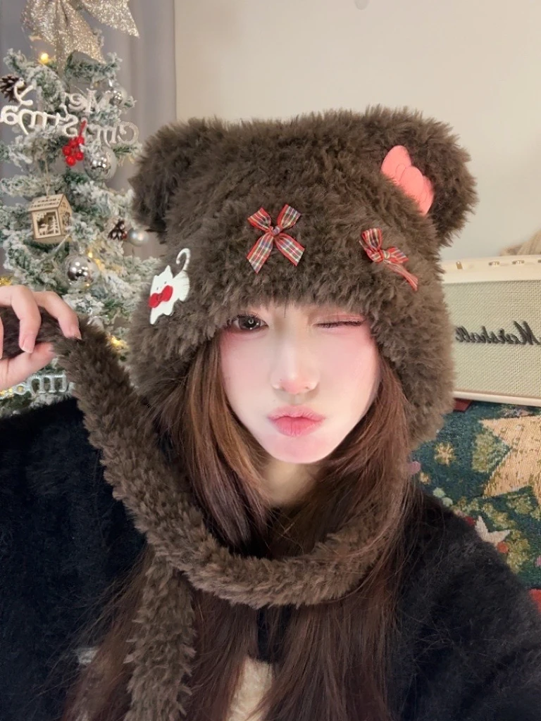 小熊脑袋|手作款氛围感包头帽甜美防寒保暖显脸小护耳秋冬搭配