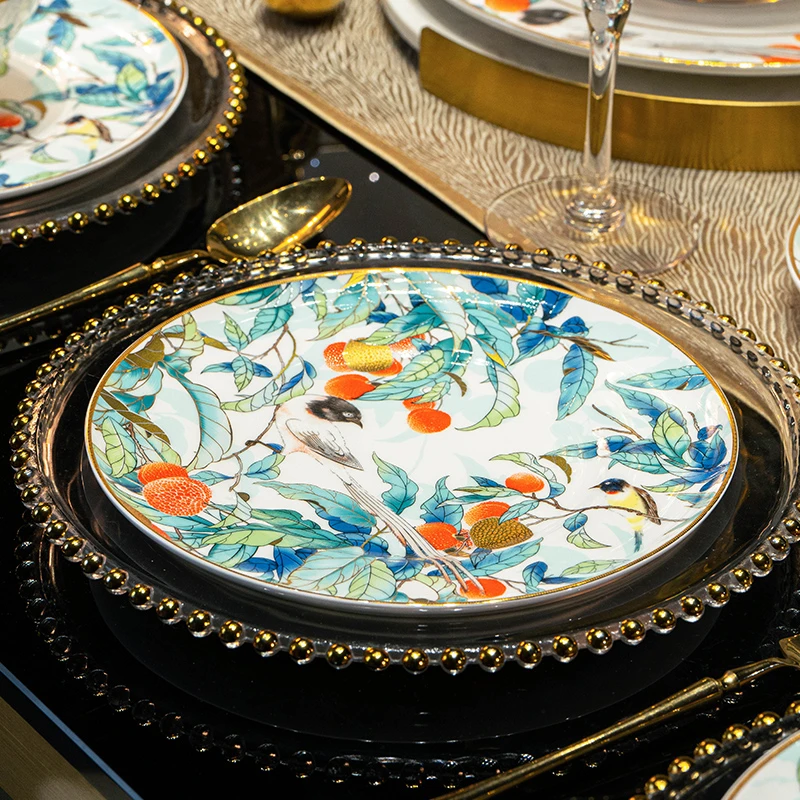 中式碗碟套装家用2025新款轻奢景德镇骨瓷餐具礼盒乔迁新居碗盘筷