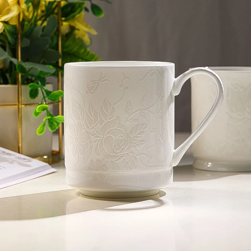 【洛威】玫瑰日记陶瓷马克杯带盖高级感喝水杯好看的办公室