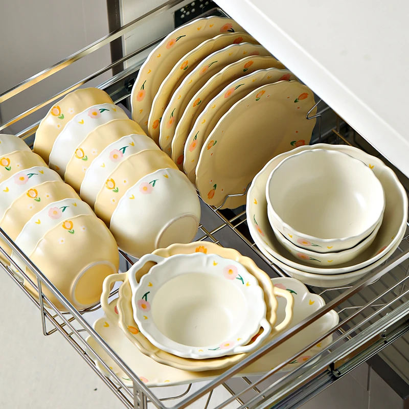 釉下彩餐具2025新款景德镇陶瓷碗盘套装乔迁新居高档家用吃饭碗盘