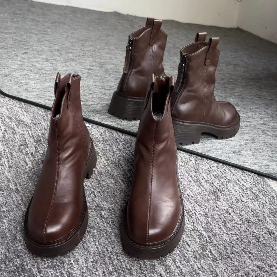 品牌撤柜高货女靴英伦风春夏秋冬加绒