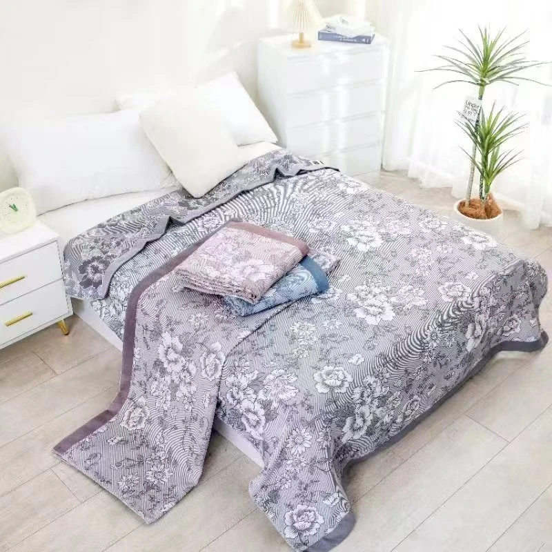 【锦绣---芳华】150*200单人多功能盖毯毛巾被加厚亲肤家用款细纱