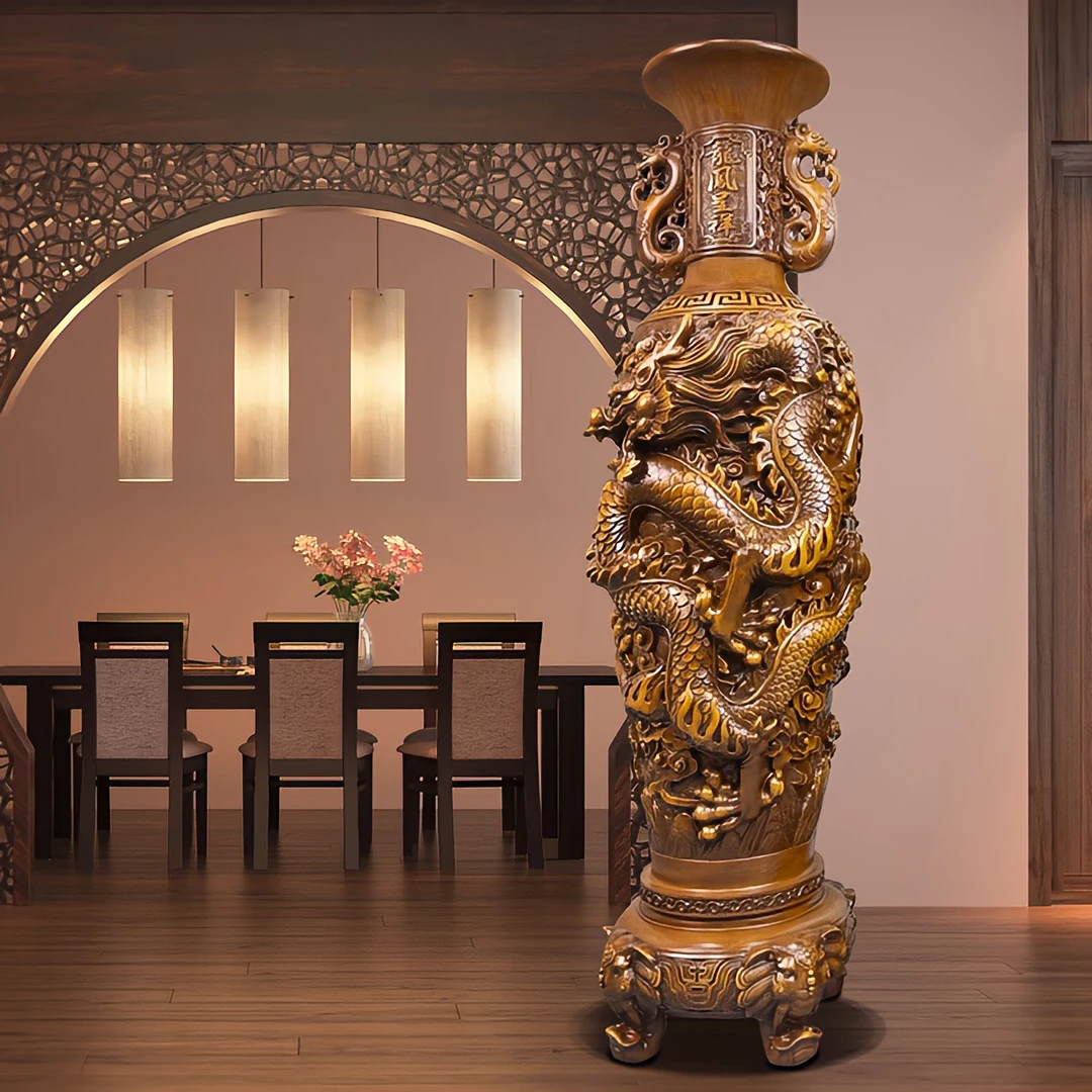 【龙凤呈祥】拍一发二乔迁开业送礼温暖家居摆件（长35高110宽35cm）