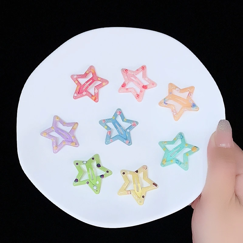 儿童彩色五角星发夹可爱碎发BB夹小女孩星星夹小夹子发卡头饰发饰