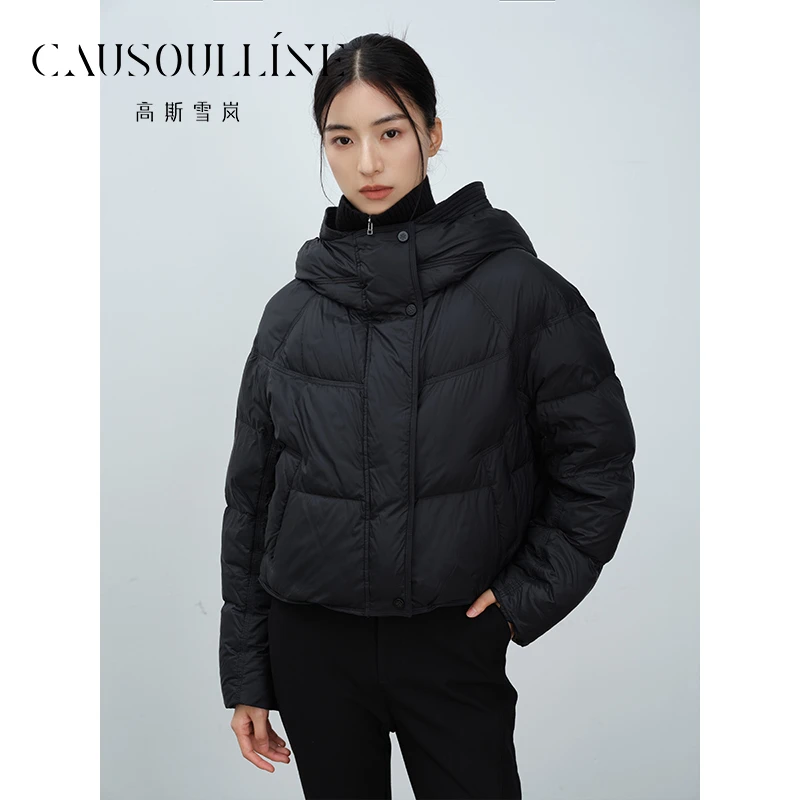 高斯雪岚【冬季上新】蓬松中长款修身羽绒服女纯色24417588