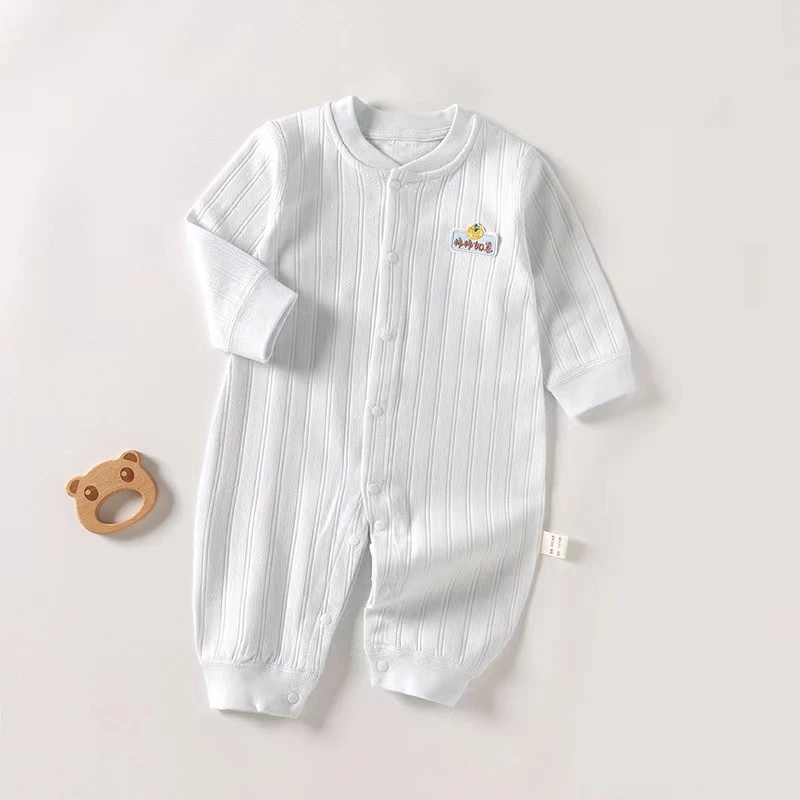 新生儿连体衣宝宝春秋四季款休闲衣幼儿长袖纯棉无骨长爬洋气儿童