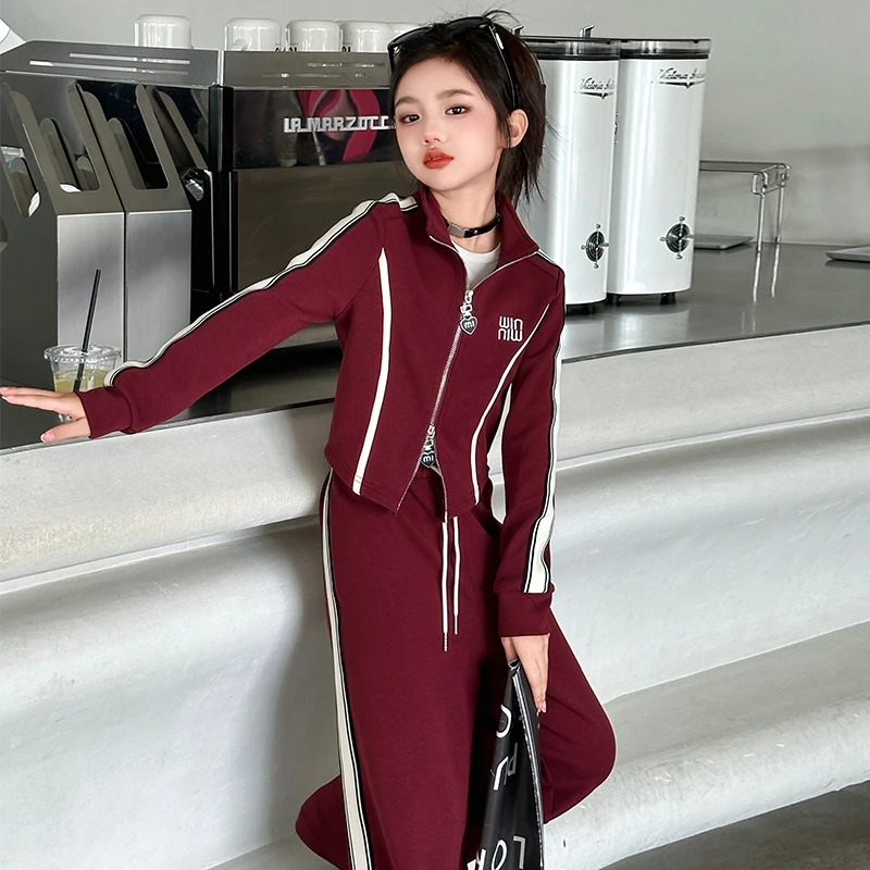 女童运动套装秋装2024新款洋气时髦儿童春秋衣服中大童运动两件套