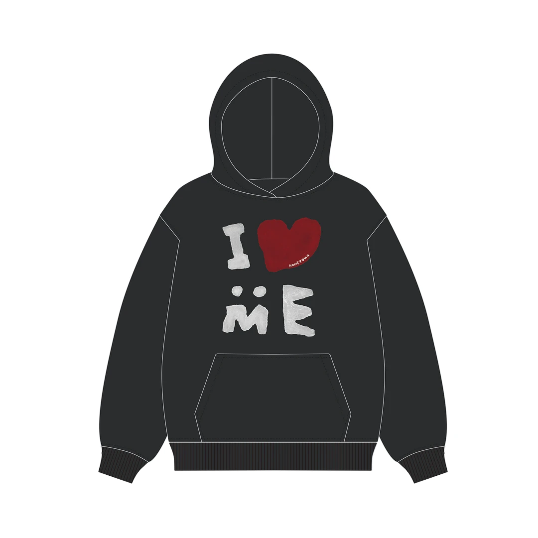 【HOMETOWN巡演周边】MOONWAV美式复古I LoveMe标语卫衣（M08831）