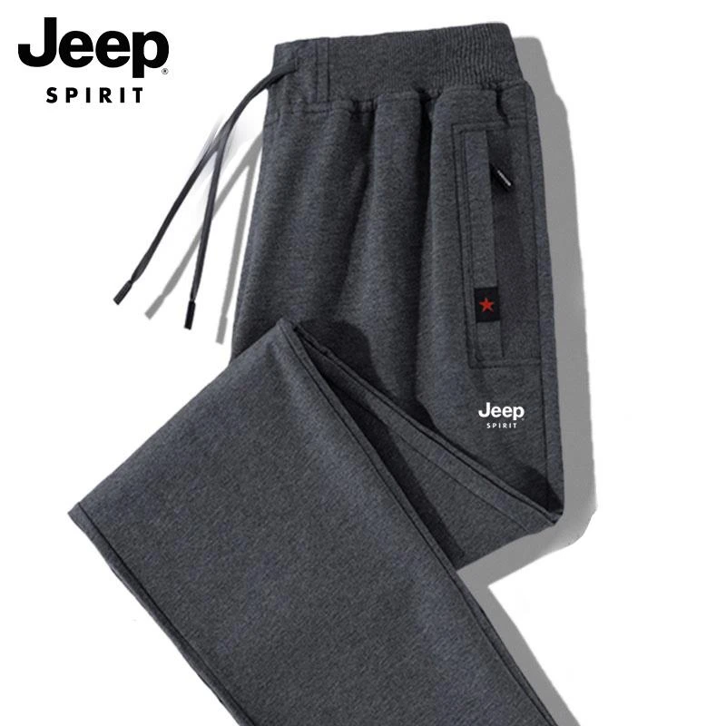 JEEPSPIRIT休闲裤男士中年爸爸卫裤春秋秋冬直筒加大加肥裤子男潮