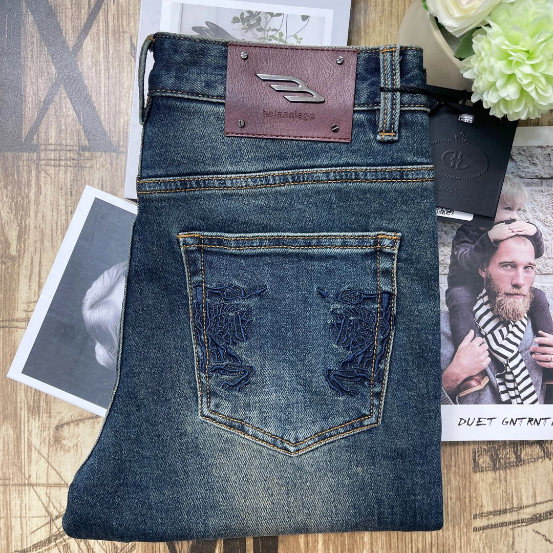 秋冬新款复古兰百搭长裤牛仔裤V8-D540#