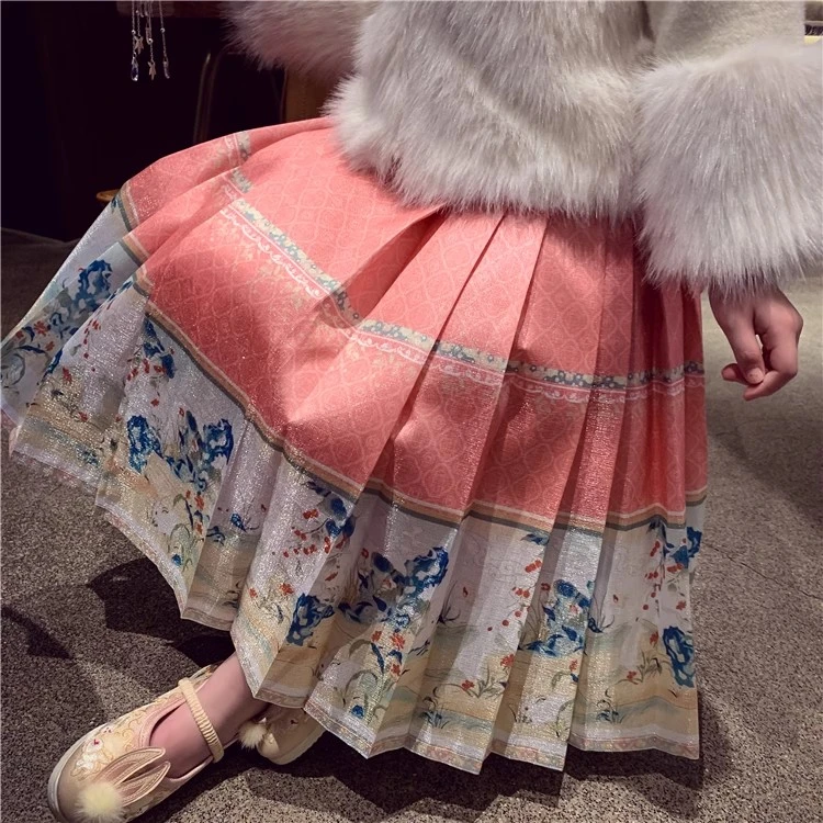 女童马面裙冬季儿童中国风唐装汉服裙小女孩中式半身裙子ZXQ71