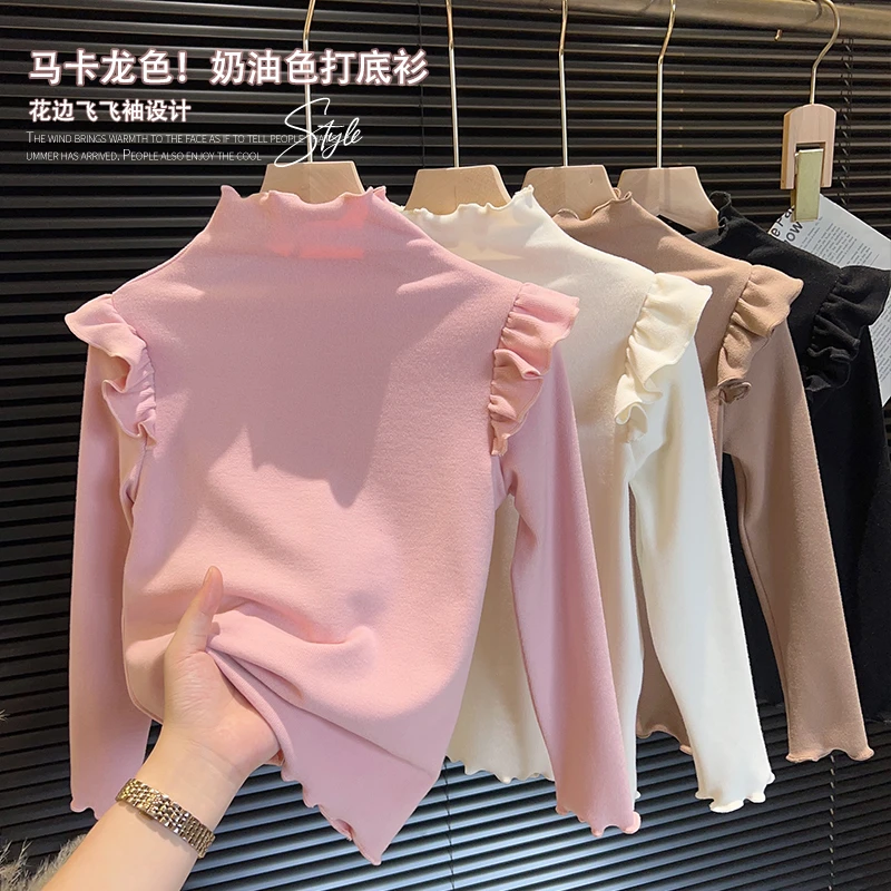 【宠粉浮力】女童打底衫冬装儿童百搭长袖T恤纯色内搭上衣 M02372