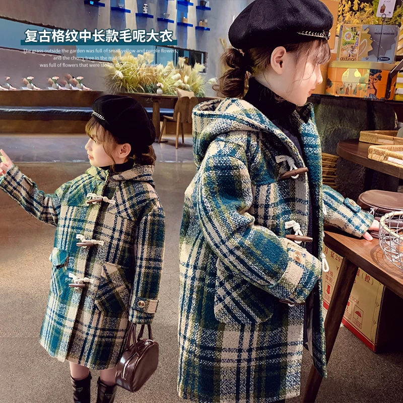 【宠粉浮力】女童中长款毛呢外套冬装儿童韩版休闲大衣潮MX82876