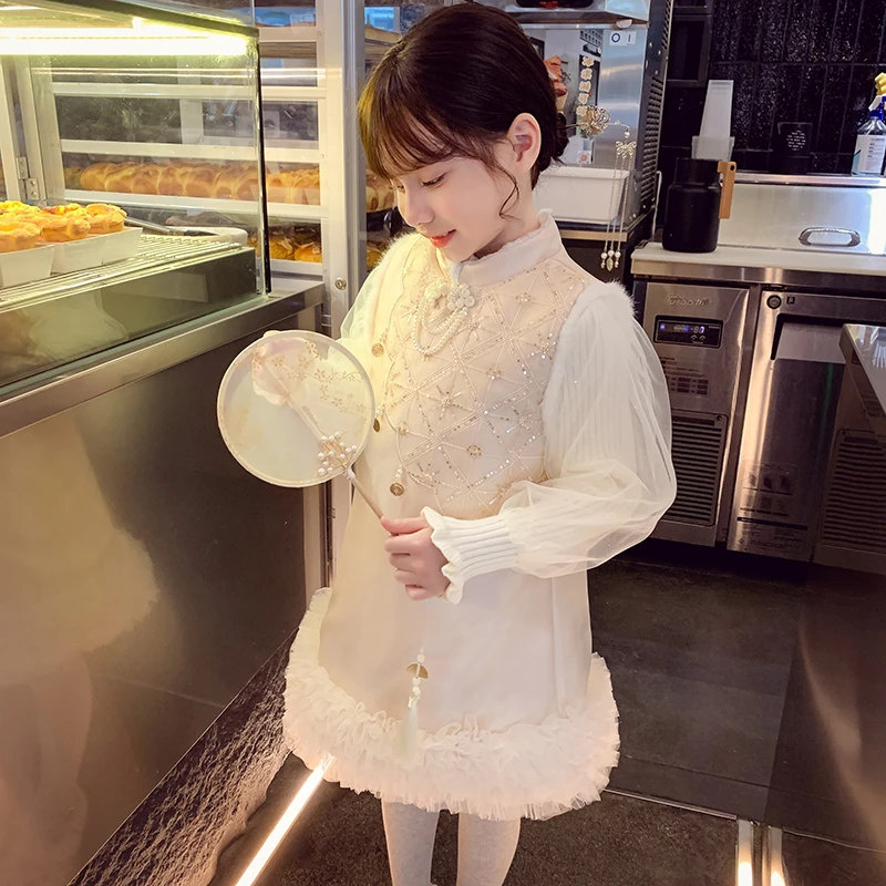 【宠粉浮力】女童夹棉连衣裙中国风旗袍裙背心裙套装 T235117