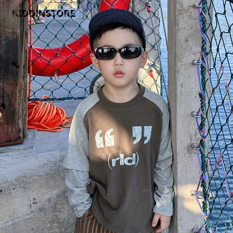 REOLD原创童装秋季长袖百搭假两件卫衣