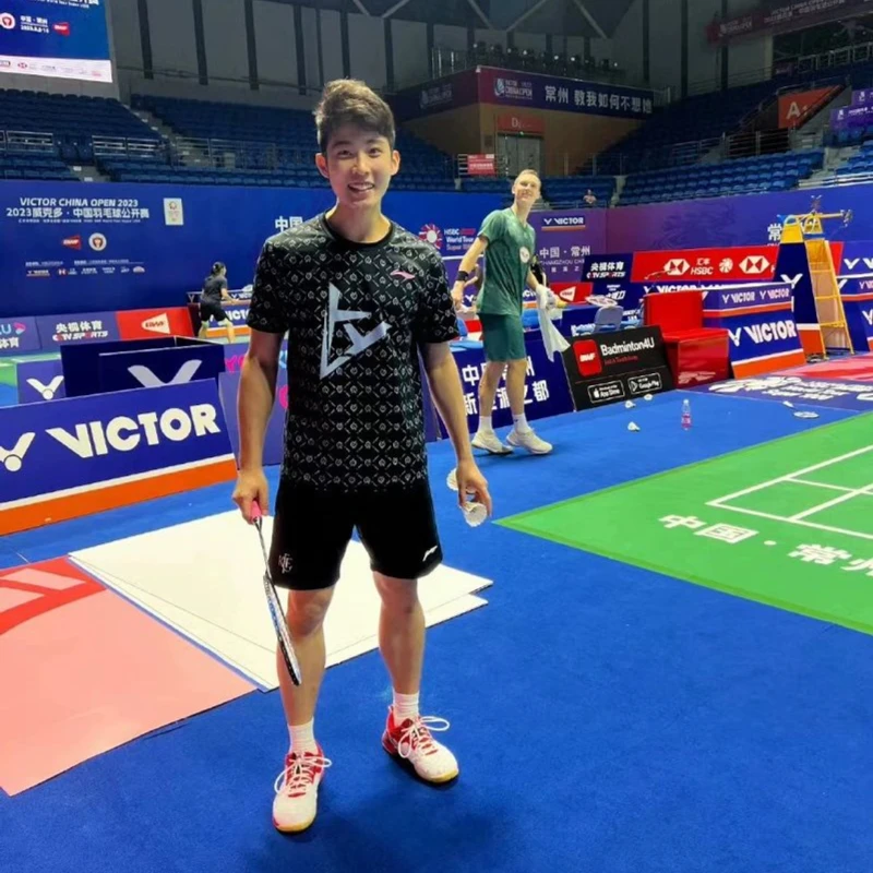 LI-NING/李宁2023新款羽毛球服骆建佑同款圆领速干透气短袖文化衫