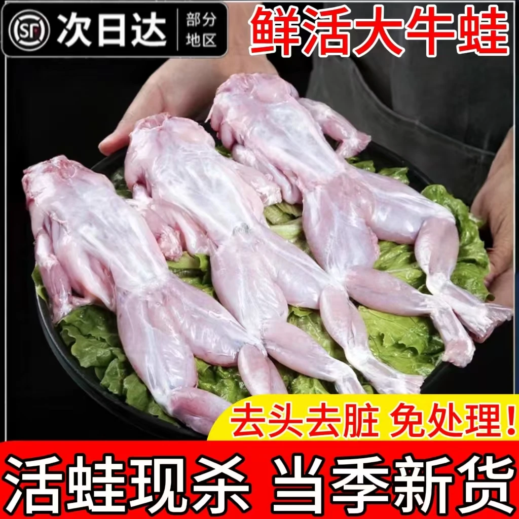 牛蛙鲜活新鲜速冻特大田鸡牛蛙腿去内脏去皮烧烤食材冷冻商用水产