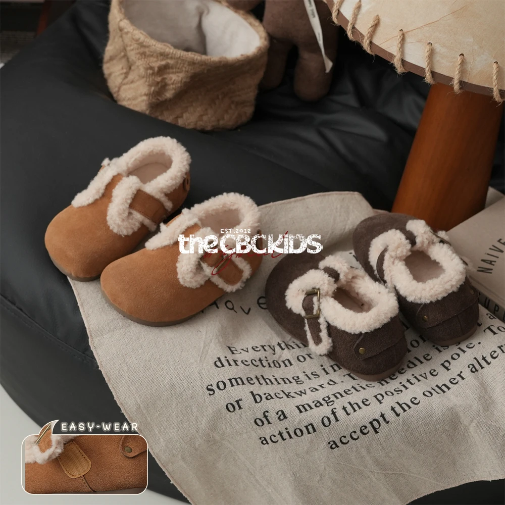 软底儿童休闲棉鞋牛反绒保暖冬季博肯复古童鞋 248215