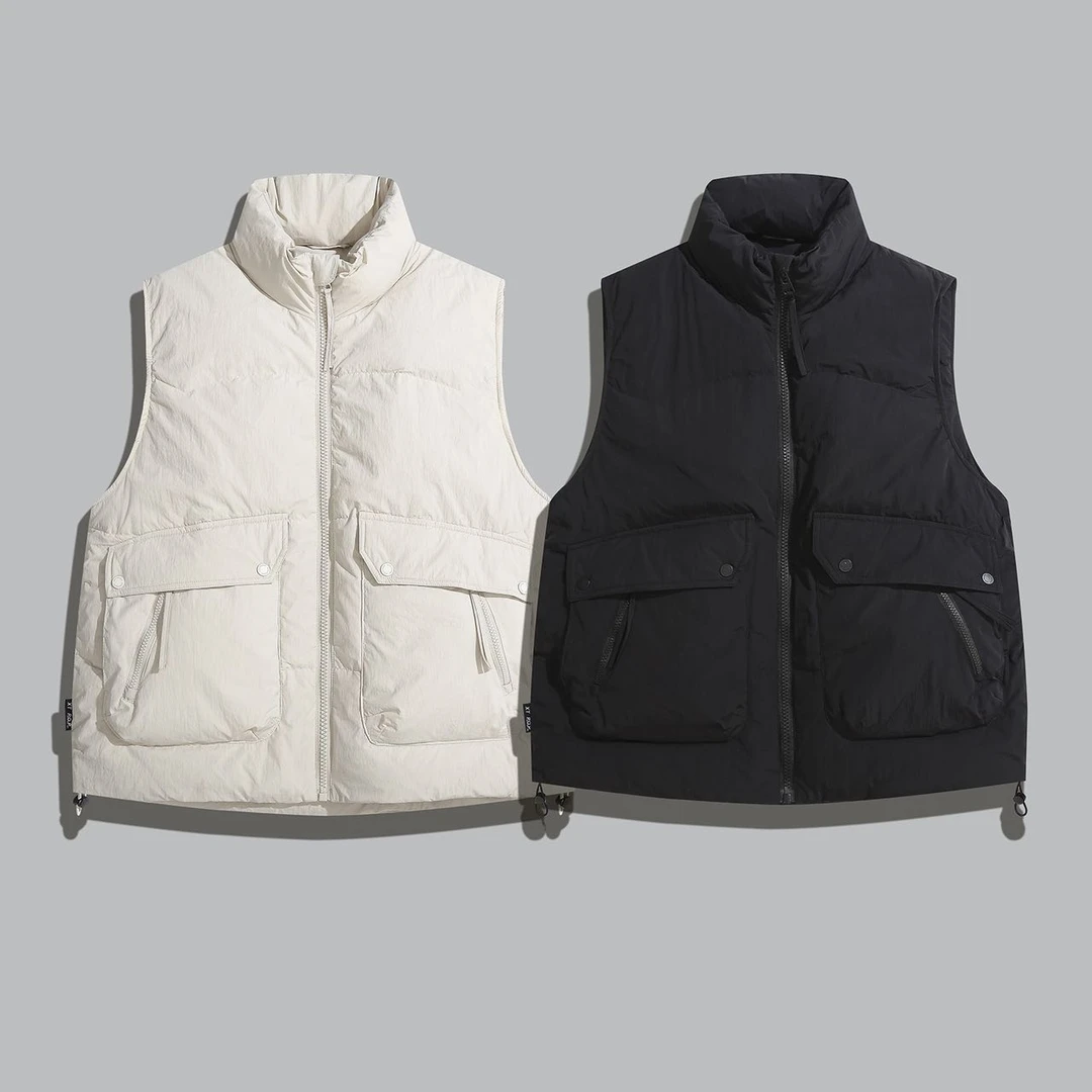 秋冬季新款简约男士羽绒马甲男女情侣纯色百搭休闲羽绒背心外套