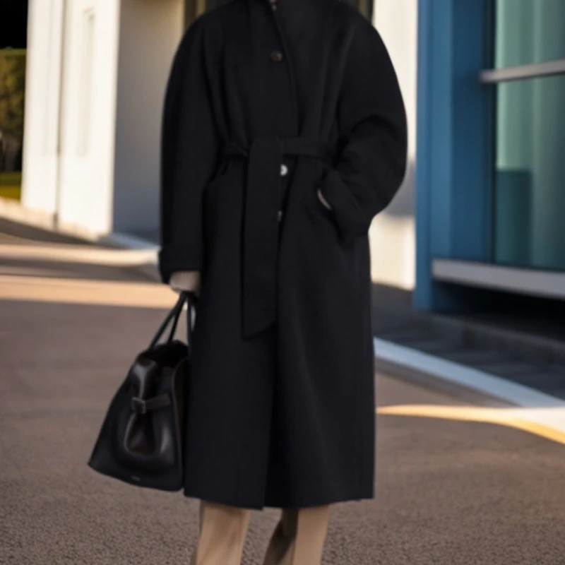 自然系女装羊绒大衣女2024年秋冬长款双面呢大衣