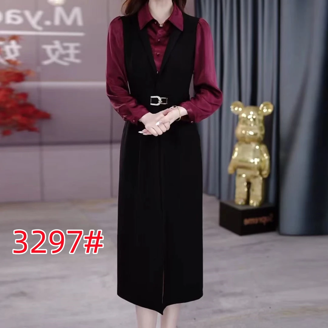 秋款连衣裙2024新款气质韩版显瘦时尚百搭收腰连衣裙