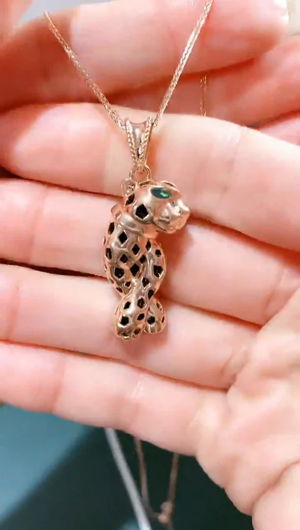 【闪购商品】玛瑙/玉髓吊坠(不含链)18K金镶嵌18K金羞羞豹子吊坠