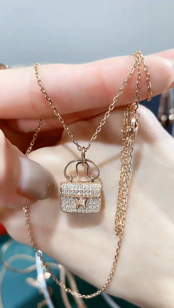 【闪购商品】钻石套链18K金镶嵌18K金钻石包包套链