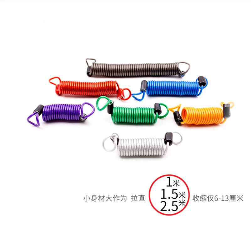 正品内嵌加粗钢丝弹簧防丢伸缩绳不锈钢钥匙扣老年人钥匙扣包邮