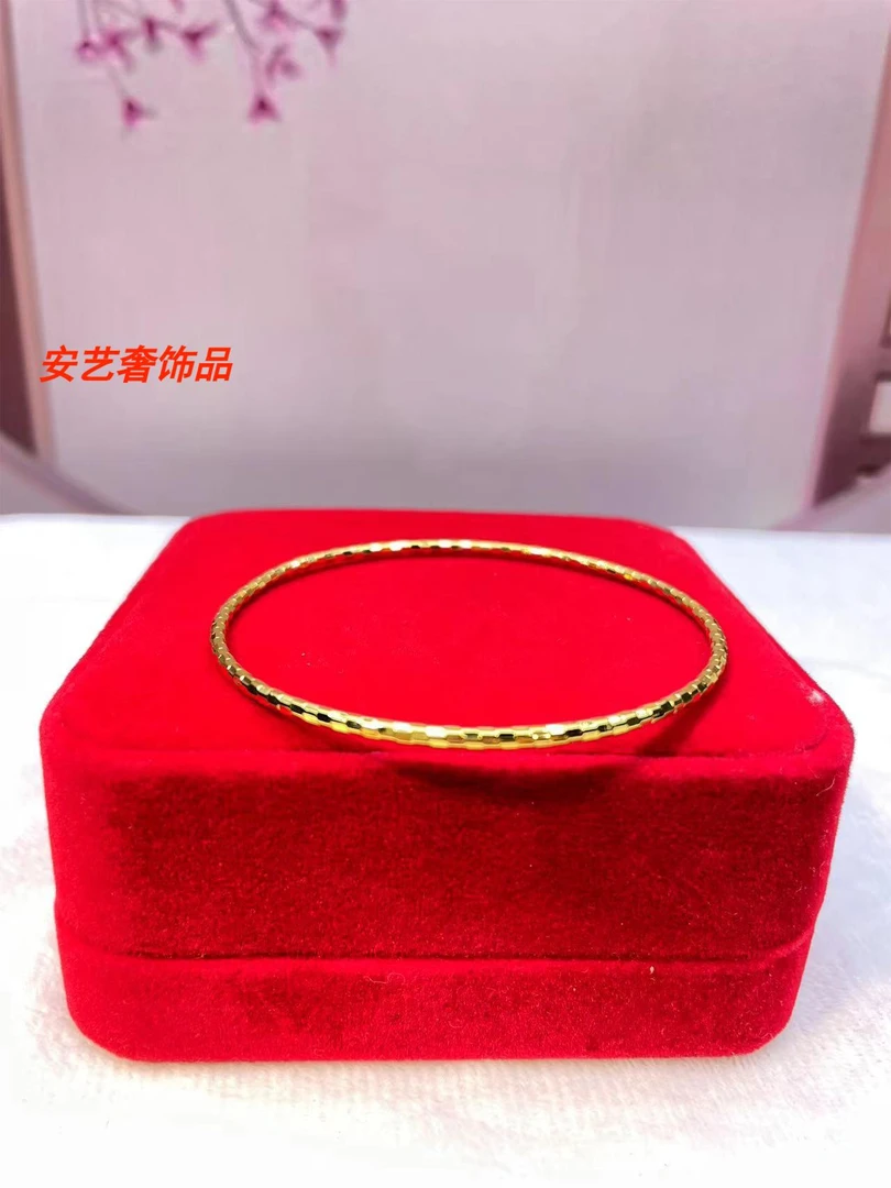 铜合金手镯 千面款】镭射三生三世气质窄版时尚简约单圈精美素圈镯