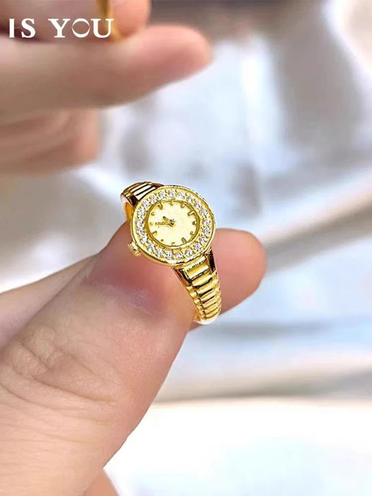 铜合金戒指 简约手表戒指）男女金色精致时尚轻奢气质优雅百搭女款